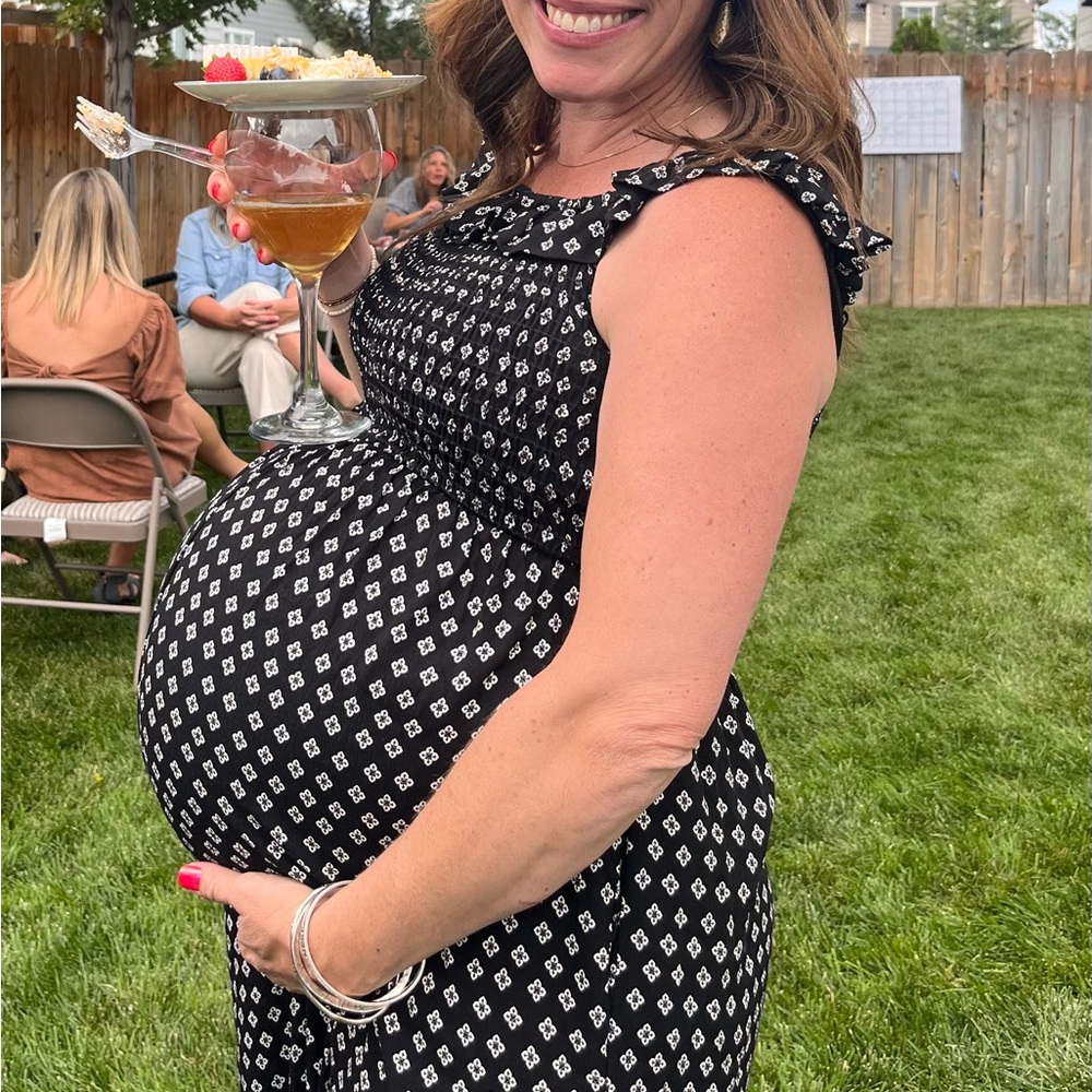 Black and White Patterned maternity jumper